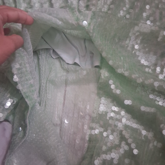 Eloquii Shimmering Green Sequin Pencil Skirt - Picture 10 of 11